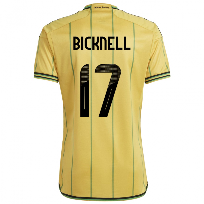 Bambino Maglia Giamaica Alexander Bicknell #17 Giallo Kit Gara Home 24-26 Maglietta