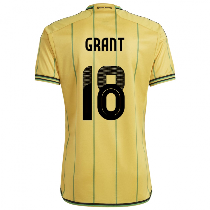 Bambino Maglia Giamaica George Grant #18 Giallo Kit Gara Home 24-26 Maglietta