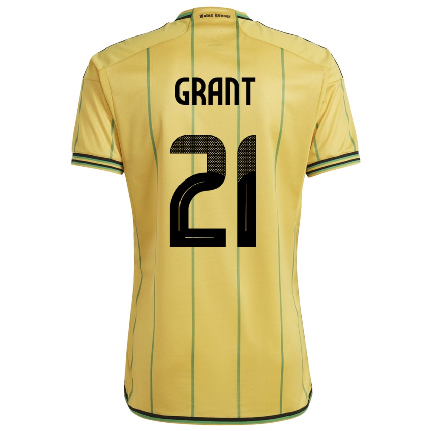 Bambino Maglia Giamaica Joshua Grant #21 Giallo Kit Gara Home 24-26 Maglietta