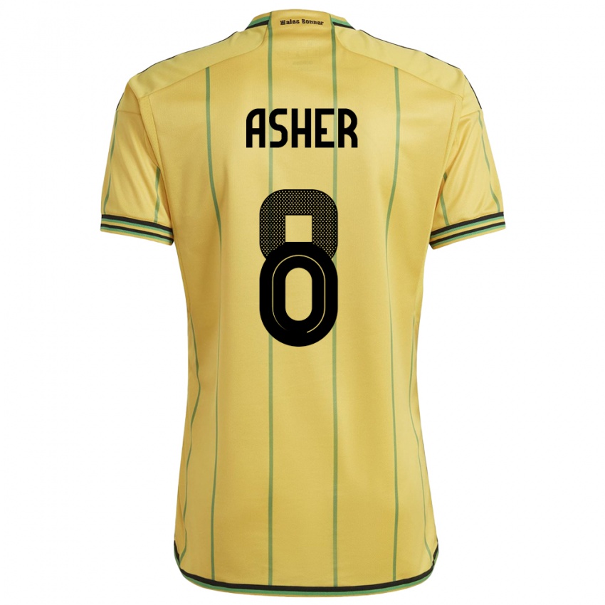 Bambino Maglia Giamaica Chinyelu Asher #8 Giallo Kit Gara Home 24-26 Maglietta