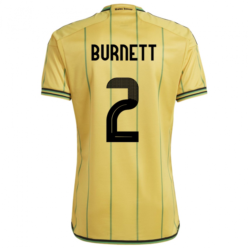 Bambino Maglia Giamaica Theanna Burnett #2 Giallo Kit Gara Home 24-26 Maglietta