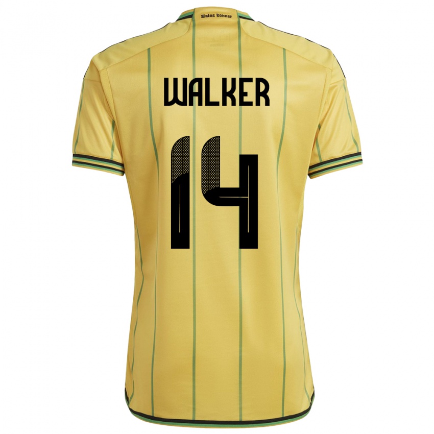 Bambino Maglia Giamaica Ricshya Walker #14 Giallo Kit Gara Home 24-26 Maglietta