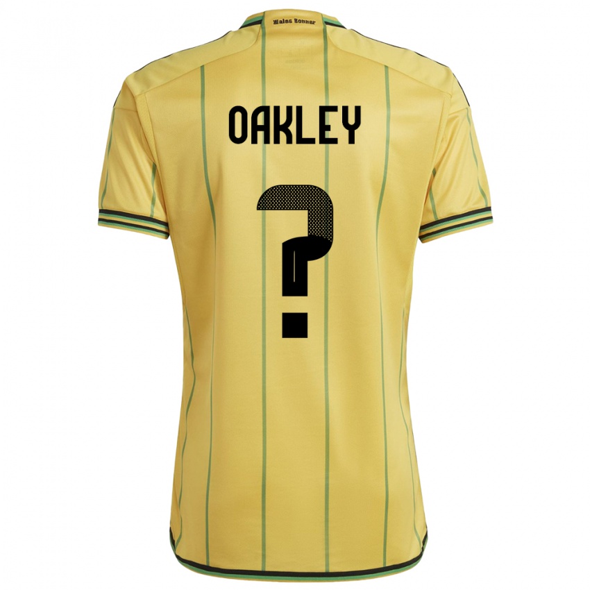 Bambino Maglia Giamaica Katie Oakley #0 Giallo Kit Gara Home 24-26 Maglietta