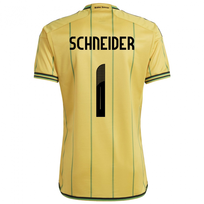 Bambino Maglia Giamaica Sydney Schneider #1 Giallo Kit Gara Home 24-26 Maglietta