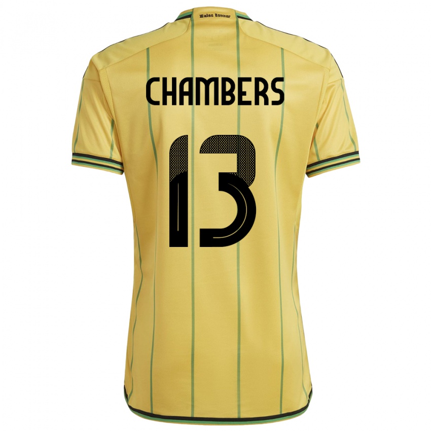 Bambino Maglia Giamaica Chris-Ann Chambers #13 Giallo Kit Gara Home 24-26 Maglietta