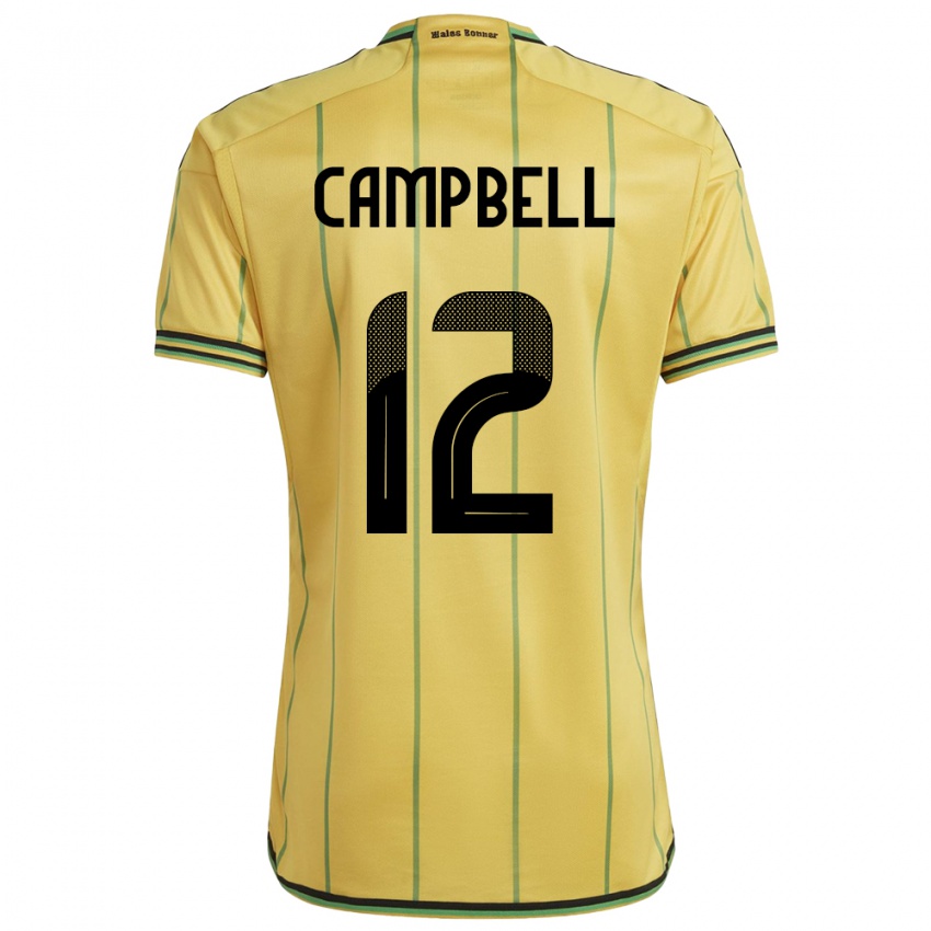 Bambino Maglia Giamaica Sashana Campbell #12 Giallo Kit Gara Home 24-26 Maglietta