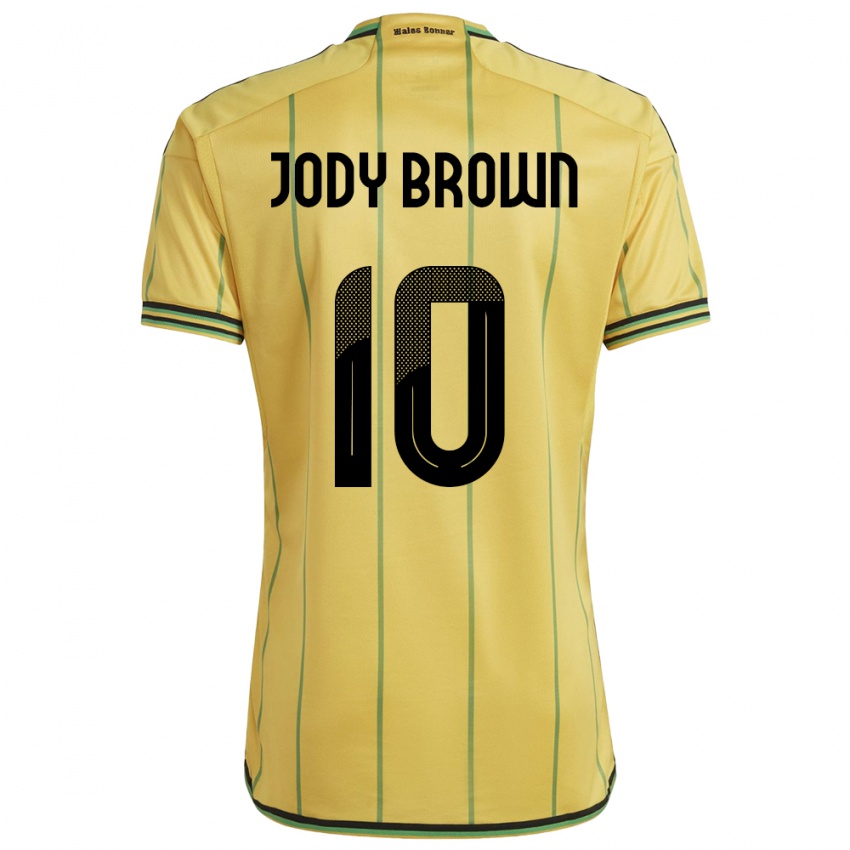 Bambino Maglia Giamaica Jody Brown #10 Giallo Kit Gara Home 24-26 Maglietta