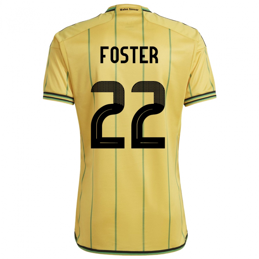 Bambino Maglia Giamaica Shanise Foster #22 Giallo Kit Gara Home 24-26 Maglietta