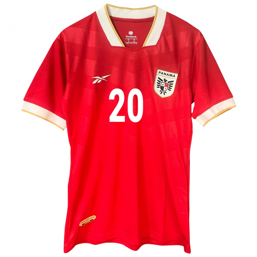 Bambino Maglia Panamá Aníbal Godoy #20 Rosso Kit Gara Home 24-26 Maglietta