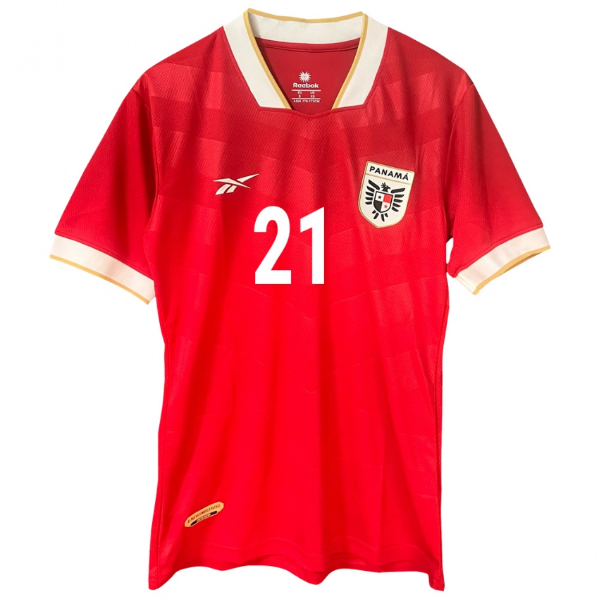 Bambino Maglia Panamá Alberto Ruiz #21 Rosso Kit Gara Home 24-26 Maglietta