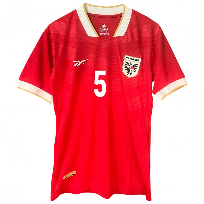 Bambino Maglia Panamá Leydis Sánchez #5 Rosso Kit Gara Home 24-26 Maglietta