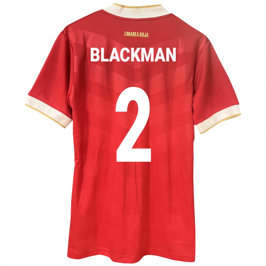 Bambino Maglia Panamá César Blackman #2 Rosso Kit Gara Home 24-26 Maglietta