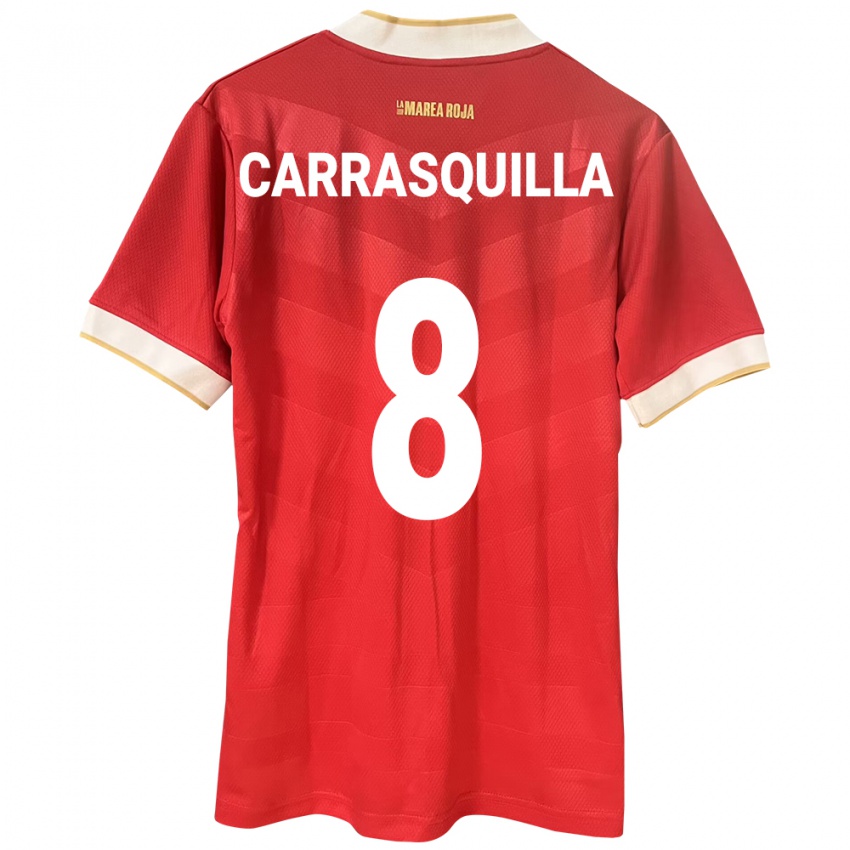 Bambino Maglia Panamá Adalberto Carrasquilla #8 Rosso Kit Gara Home 24-26 Maglietta