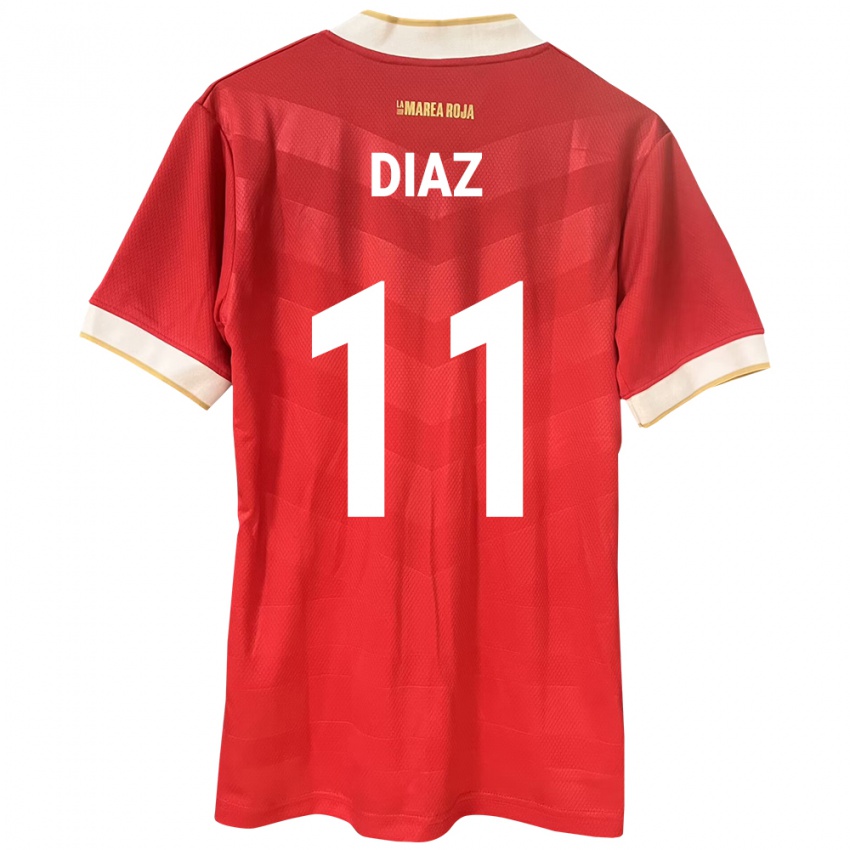 Bambino Maglia Panamá Ismael Díaz #11 Rosso Kit Gara Home 24-26 Maglietta