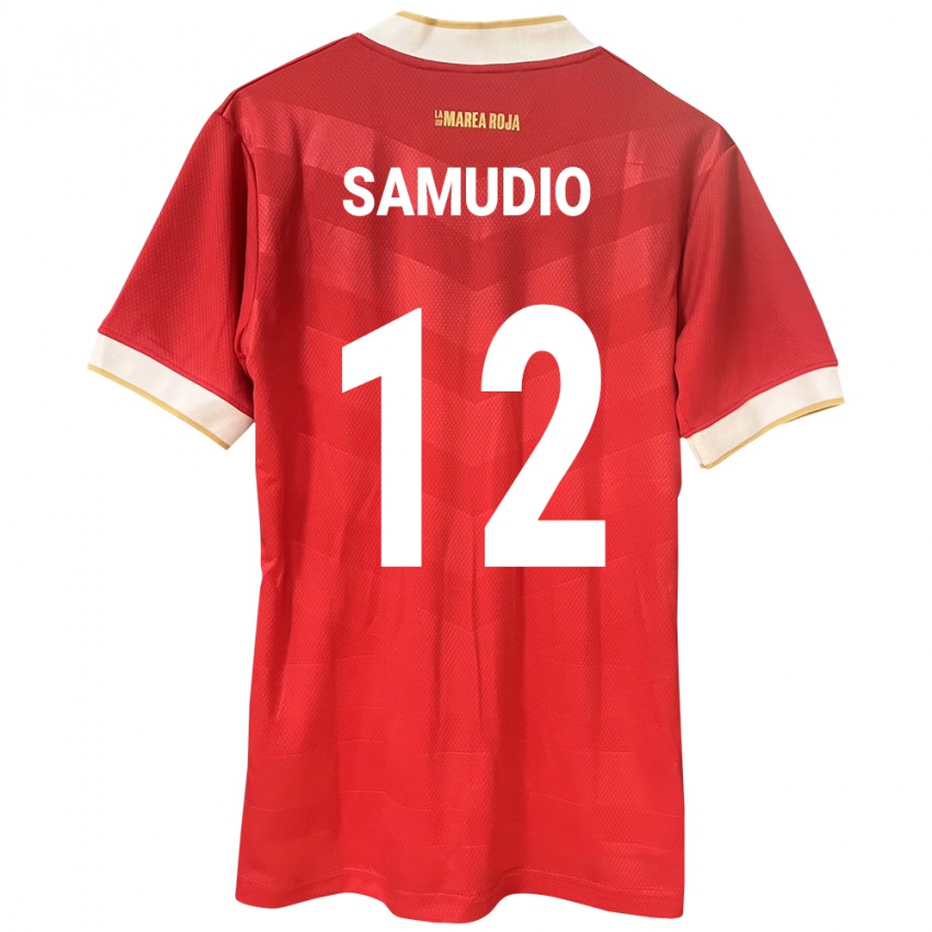 Bambino Maglia Panamá César Samudio #12 Rosso Kit Gara Home 24-26 Maglietta