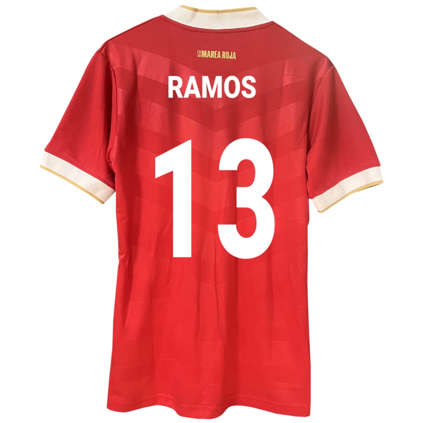 Bambino Maglia Panamá Jiovany Ramos #13 Rosso Kit Gara Home 24-26 Maglietta