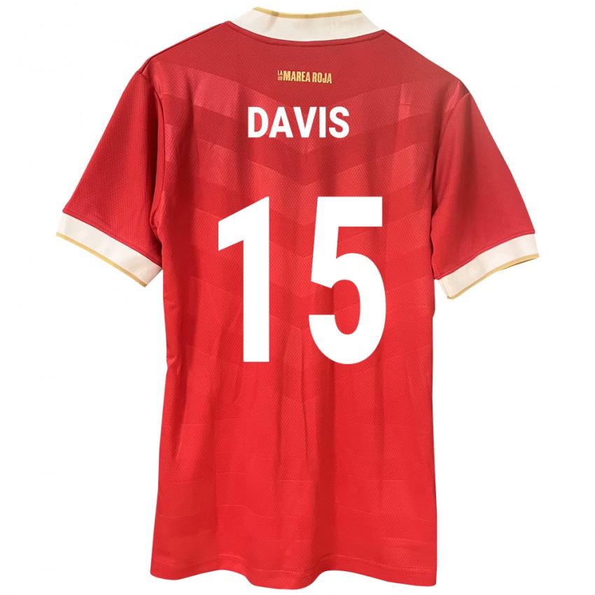 Bambino Maglia Panamá Éric Davis #15 Rosso Kit Gara Home 24-26 Maglietta