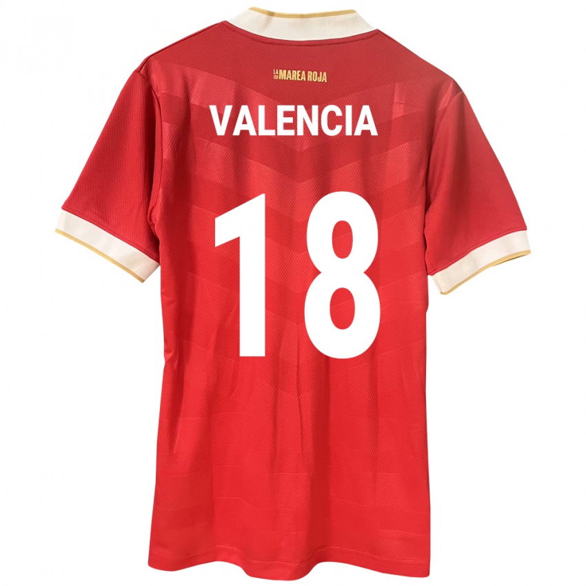 Bambino Maglia Panamá Omar Valencia #18 Rosso Kit Gara Home 24-26 Maglietta