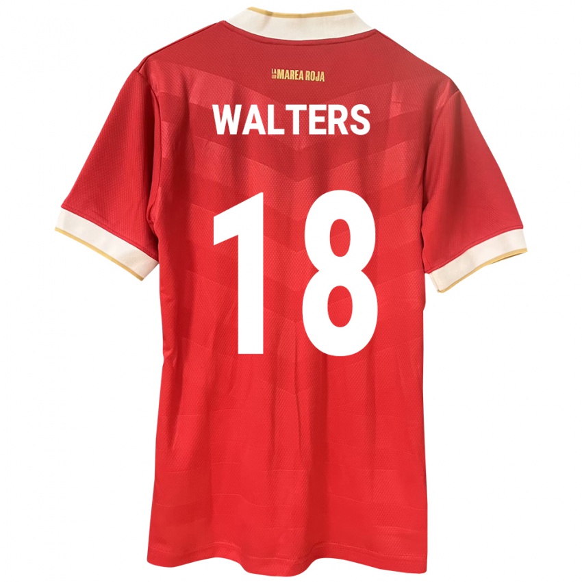 Bambino Maglia Panamá Kairo Walters #18 Rosso Kit Gara Home 24-26 Maglietta