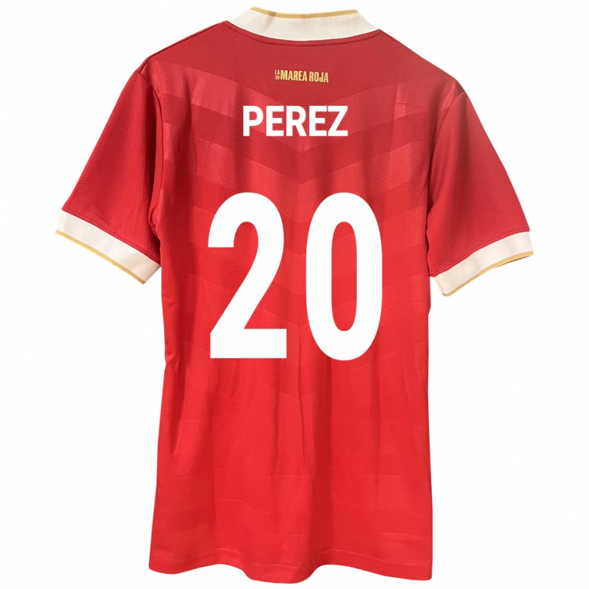 Bambino Maglia Panamá Blas Pérez #20 Rosso Kit Gara Home 24-26 Maglietta