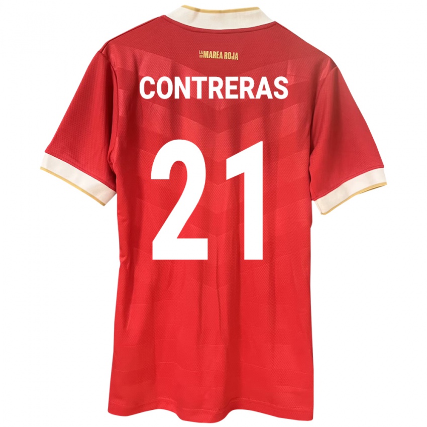 Bambino Maglia Panamá Davis Contreras #21 Rosso Kit Gara Home 24-26 Maglietta