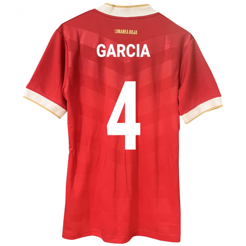 Bambino Maglia Panamá Giancarlos García #4 Rosso Kit Gara Home 24-26 Maglietta