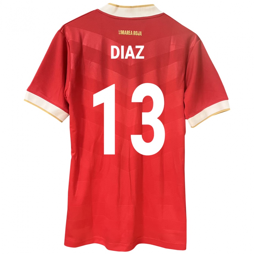 Bambino Maglia Panamá Érick Díaz #13 Rosso Kit Gara Home 24-26 Maglietta