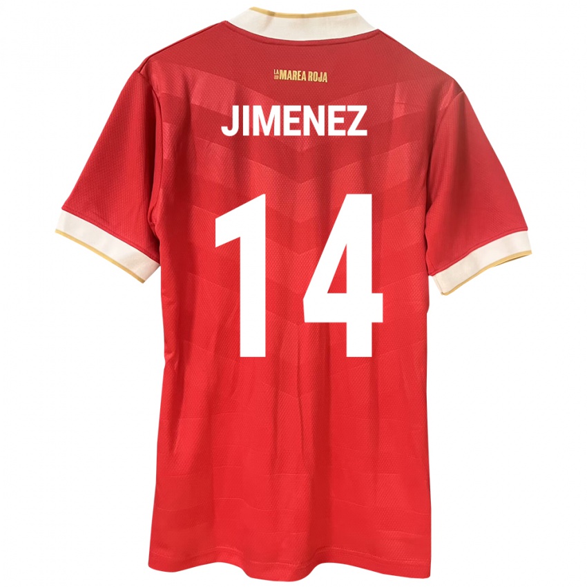 Bambino Maglia Panamá Juan Jiménez #14 Rosso Kit Gara Home 24-26 Maglietta