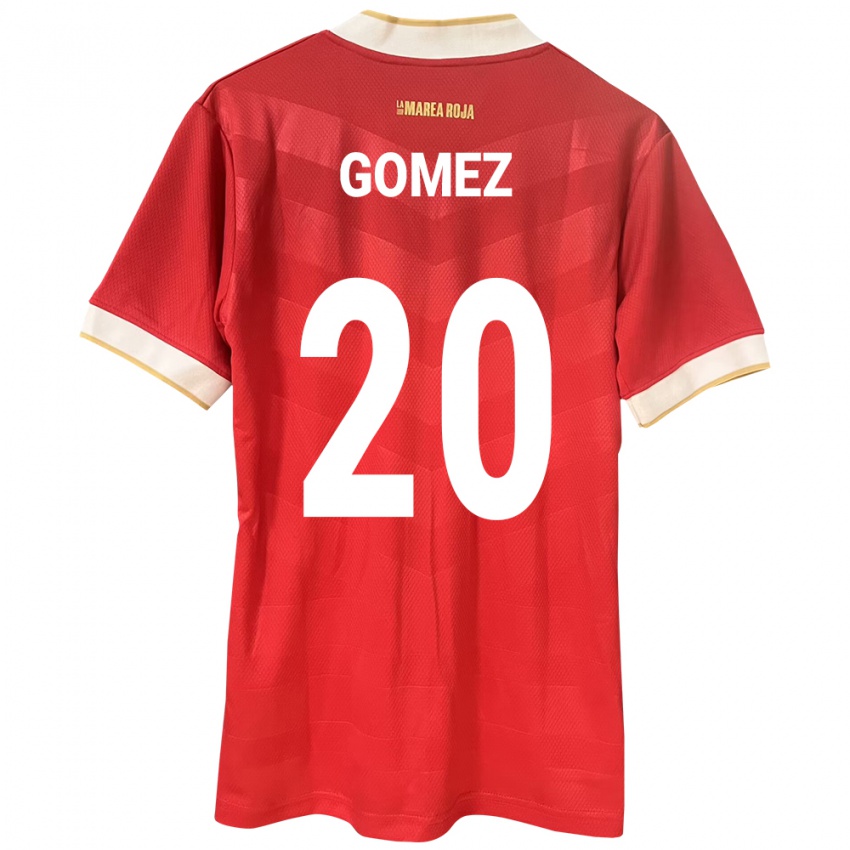 Bambino Maglia Panamá Ernesto Gómez #20 Rosso Kit Gara Home 24-26 Maglietta