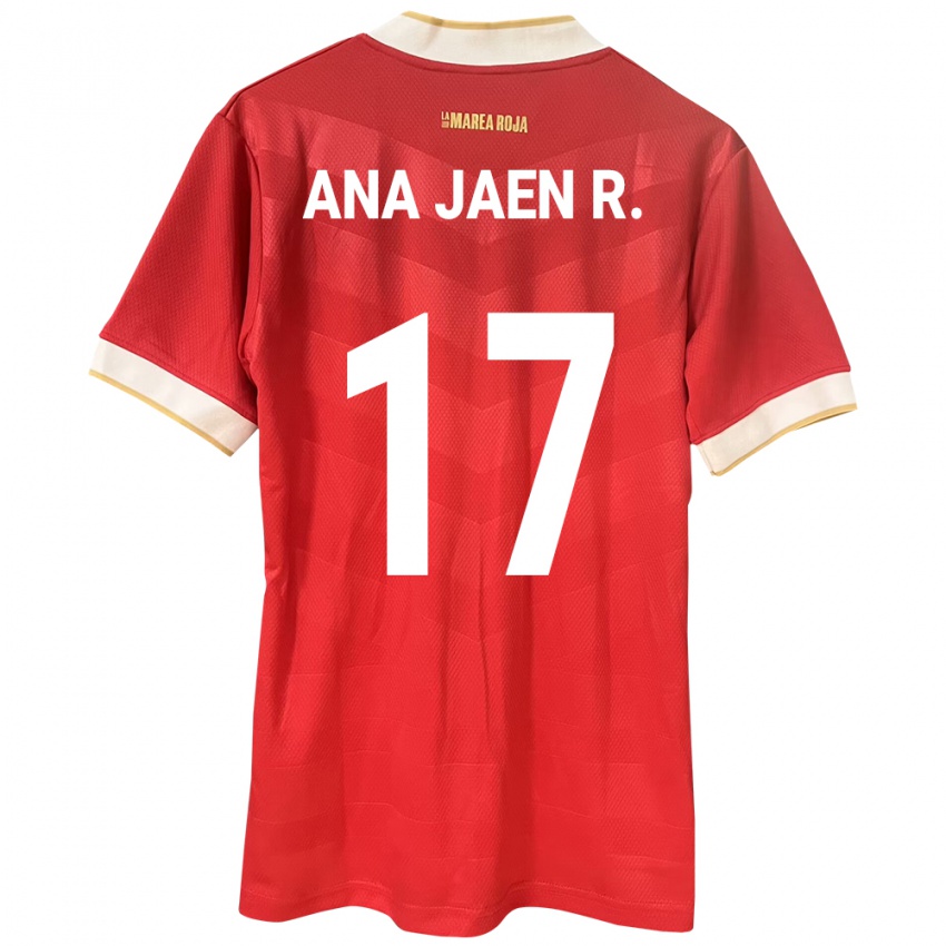 Bambino Maglia Panamá Ana Jaén Rodríguez #17 Rosso Kit Gara Home 24-26 Maglietta