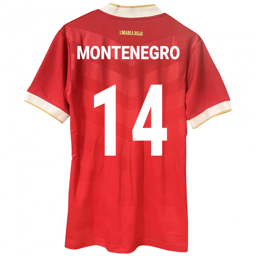 Bambino Maglia Panamá Carmen Montenegro #14 Rosso Kit Gara Home 24-26 Maglietta