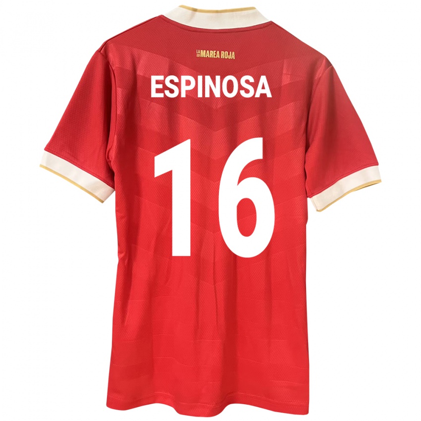 Bambino Maglia Panamá Rebeca Espinosa #16 Rosso Kit Gara Home 24-26 Maglietta