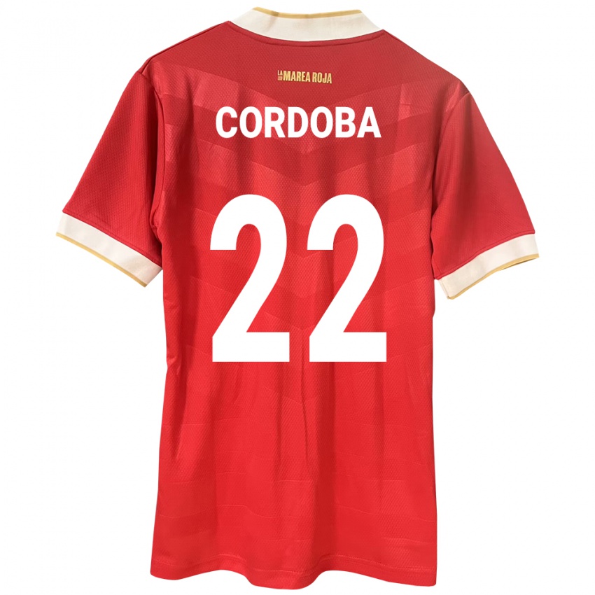 Bambino Maglia Panamá Farissa Córdoba #22 Rosso Kit Gara Home 24-26 Maglietta