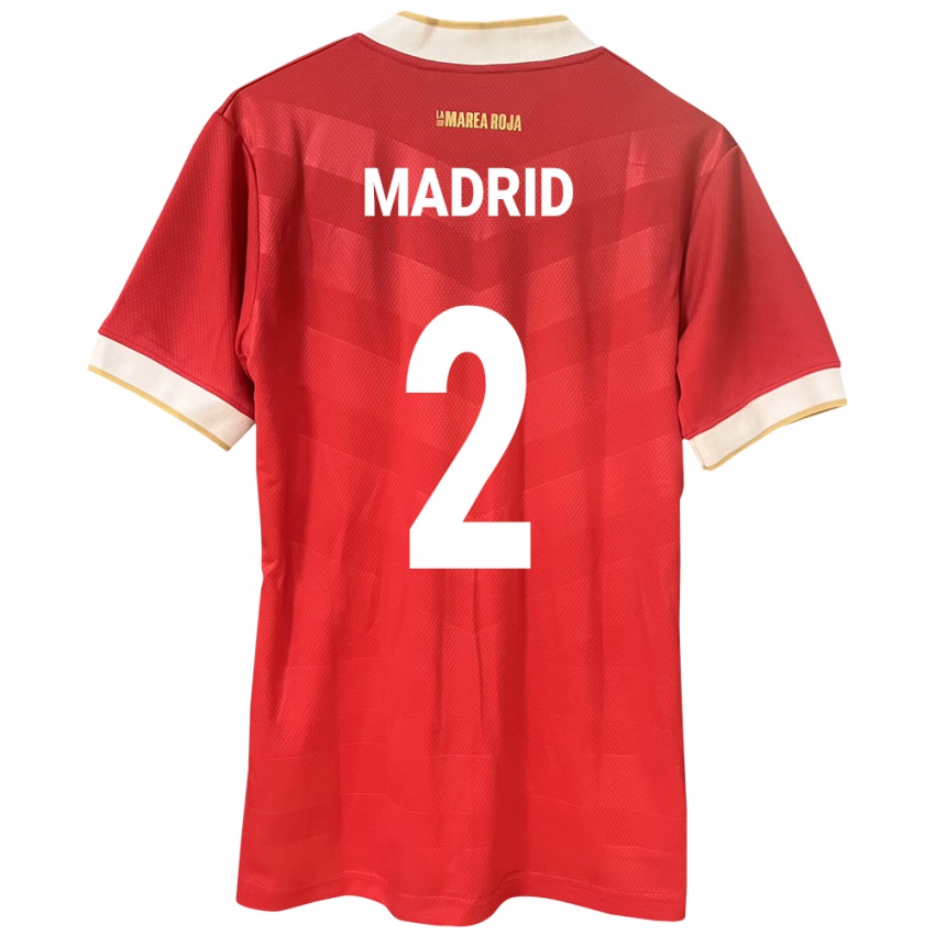 Bambino Maglia Panamá Dayane Madrid #2 Rosso Kit Gara Home 24-26 Maglietta