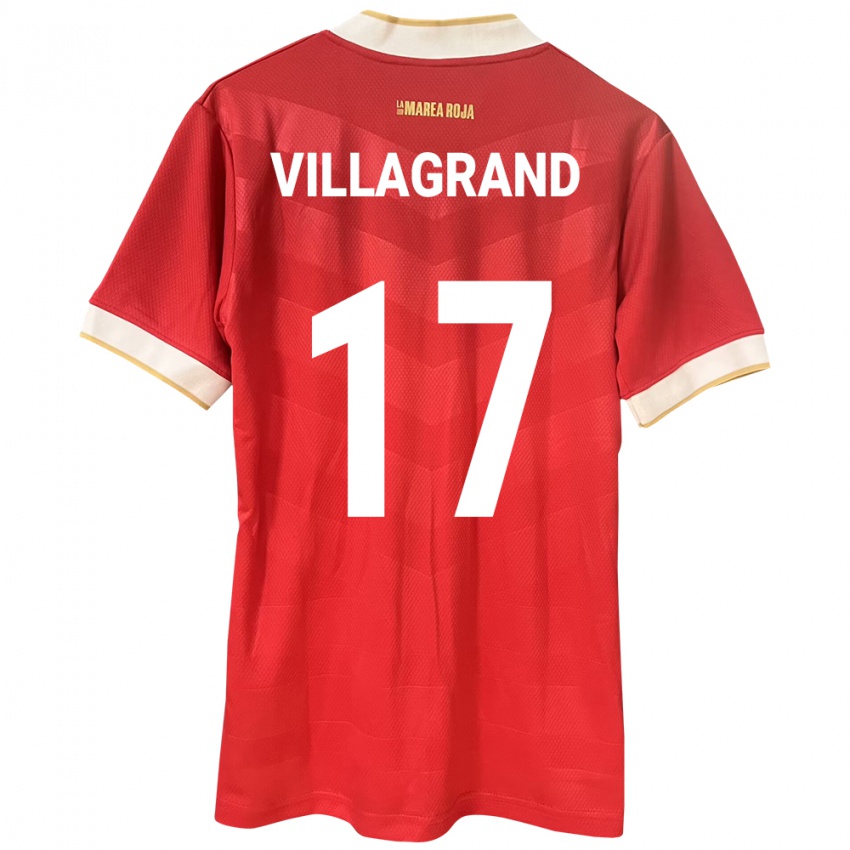 Bambino Maglia Panamá Gabriela Villagrand #17 Rosso Kit Gara Home 24-26 Maglietta