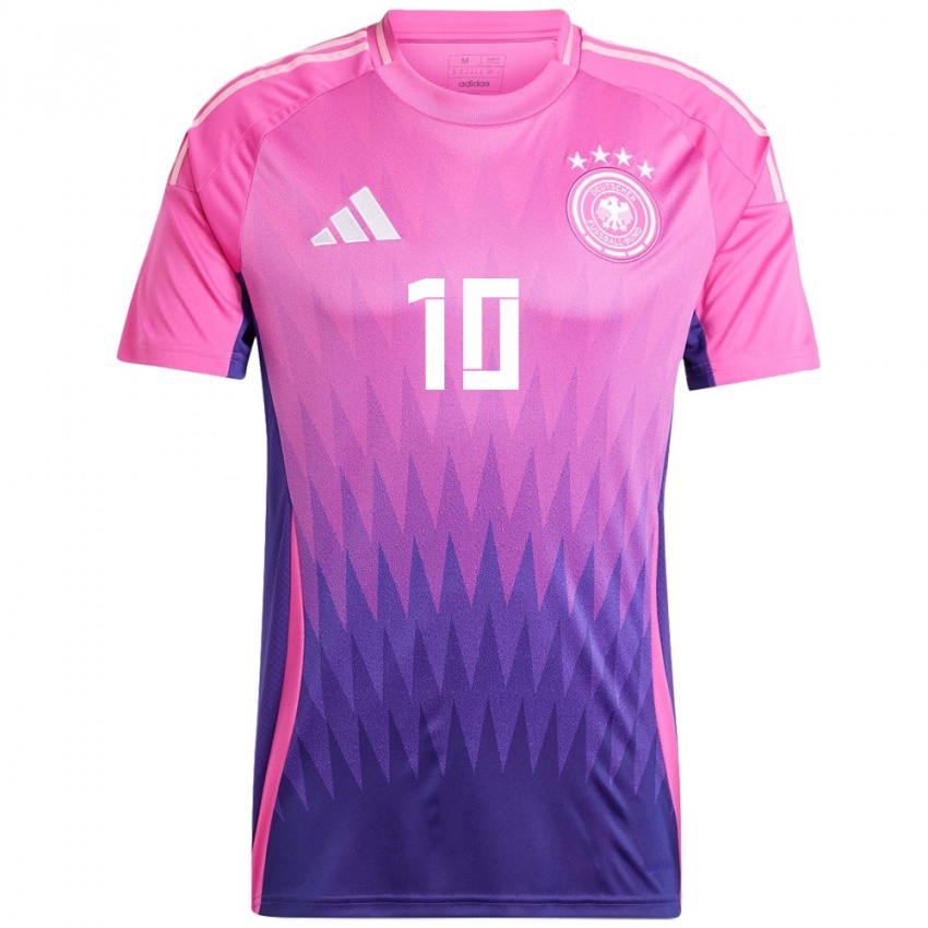 Bambino Maglia Germania Jamal Musiala #10 Rosa Viola Kit Gara Away 24-26 Maglietta