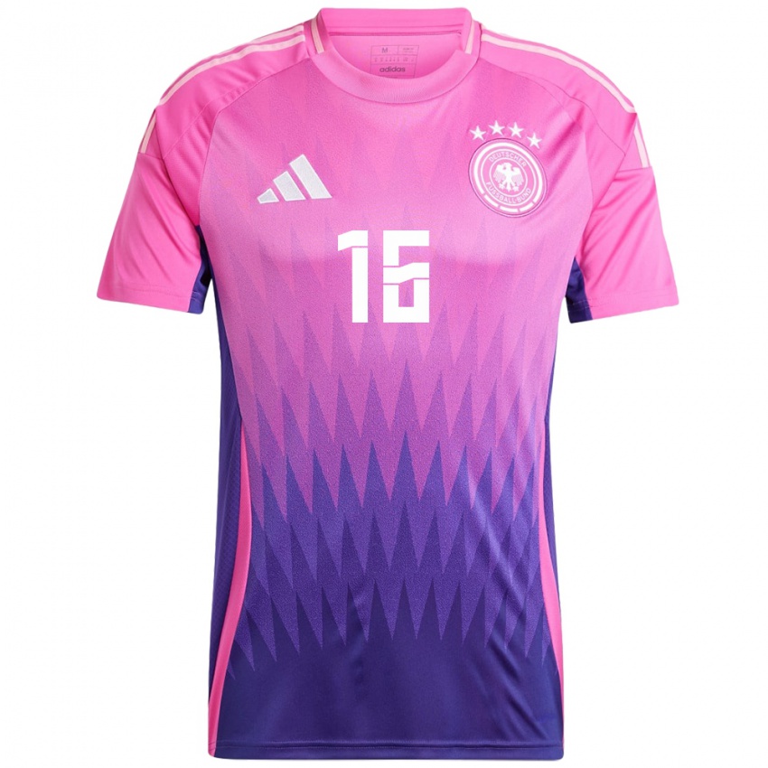 Bambino Maglia Germania Lukas Klostermann #16 Rosa Viola Kit Gara Away 24-26 Maglietta