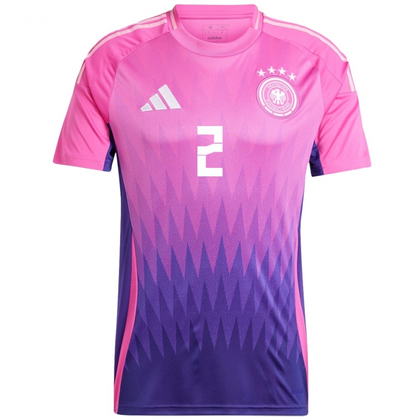 Bambino Maglia Germania Kilian Fischer #2 Rosa Viola Kit Gara Away 24-26 Maglietta