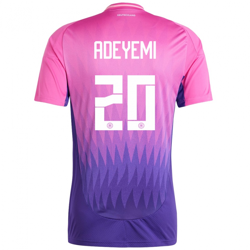 Bambino Maglia Germania Karim Adeyemi #20 Rosa Viola Kit Gara Away 24-26 Maglietta