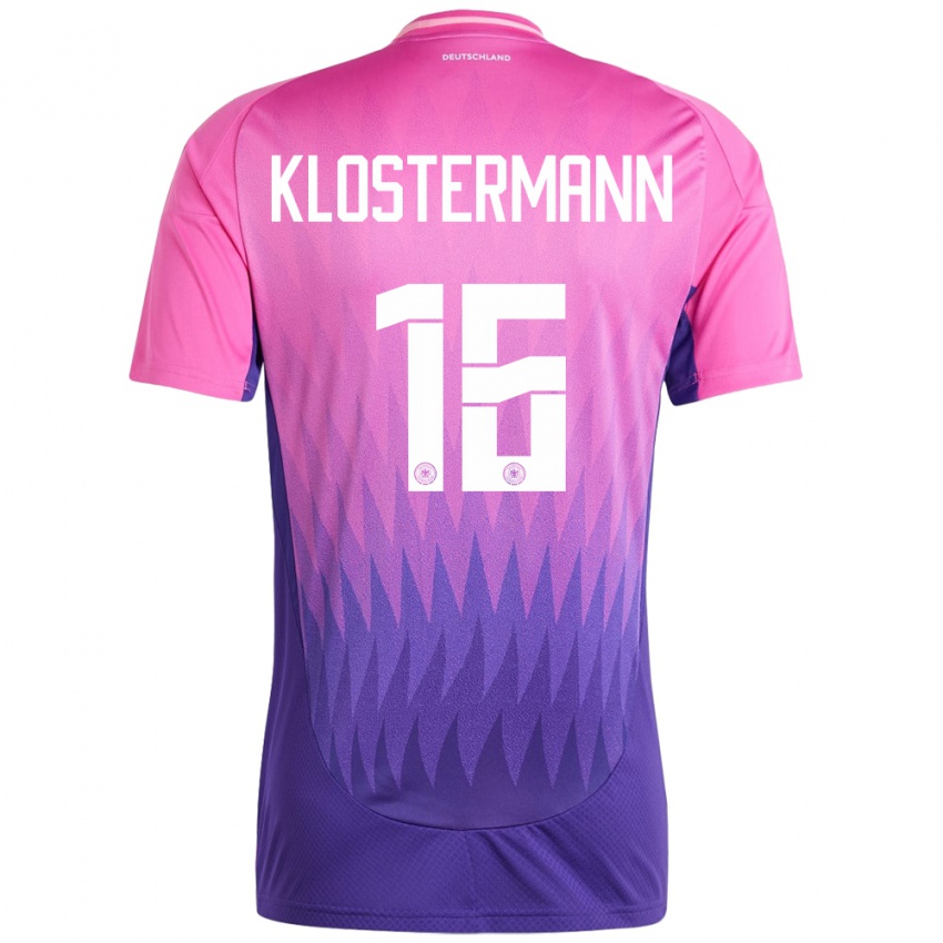 Bambino Maglia Germania Lukas Klostermann #16 Rosa Viola Kit Gara Away 24-26 Maglietta