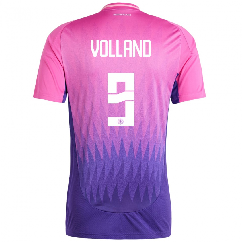 Bambino Maglia Germania Kevin Volland #9 Rosa Viola Kit Gara Away 24-26 Maglietta