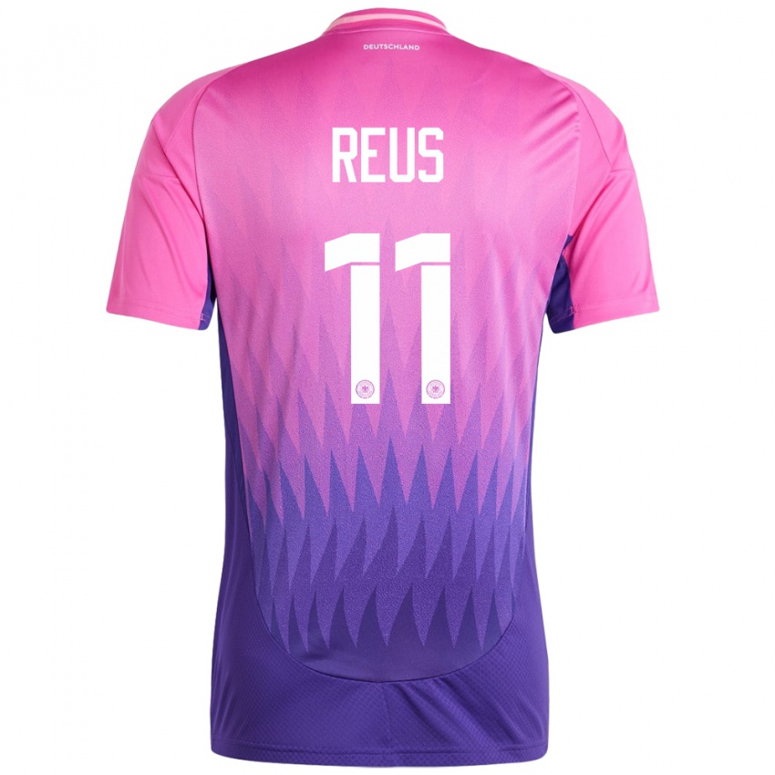 Bambino Maglia Germania Marco Reus #11 Rosa Viola Kit Gara Away 24-26 Maglietta