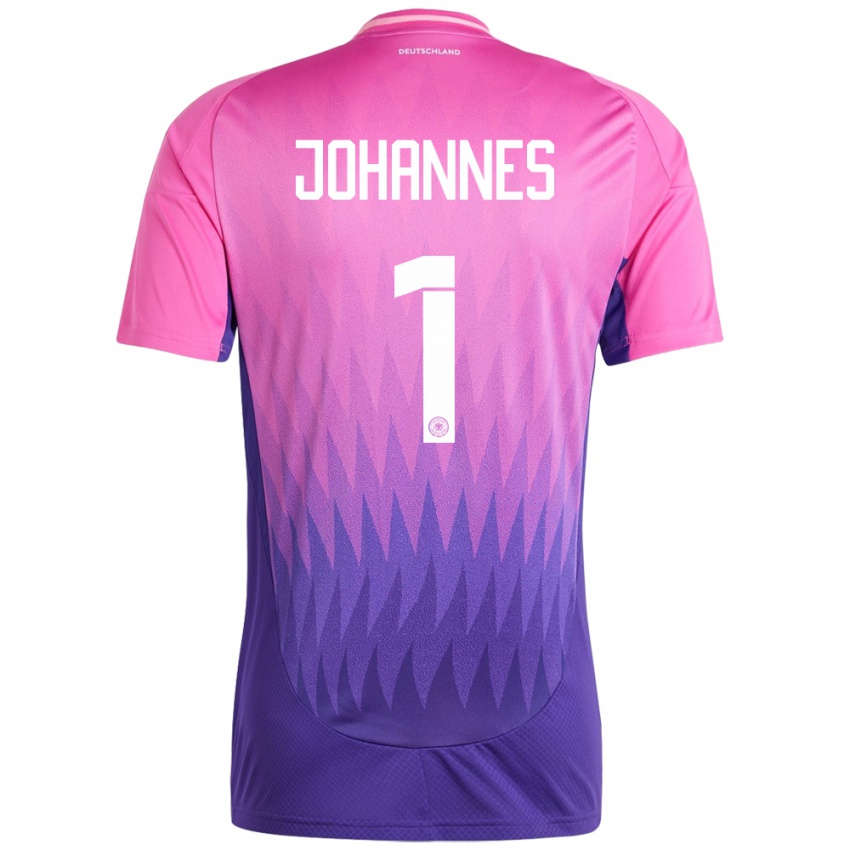 Bambino Maglia Germania Stina Johannes #1 Rosa Viola Kit Gara Away 24-26 Maglietta