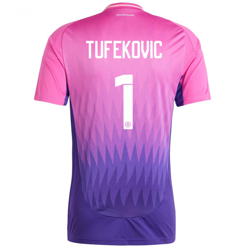 Bambino Maglia Germania Martina Tufekovic #1 Rosa Viola Kit Gara Away 24-26 Maglietta