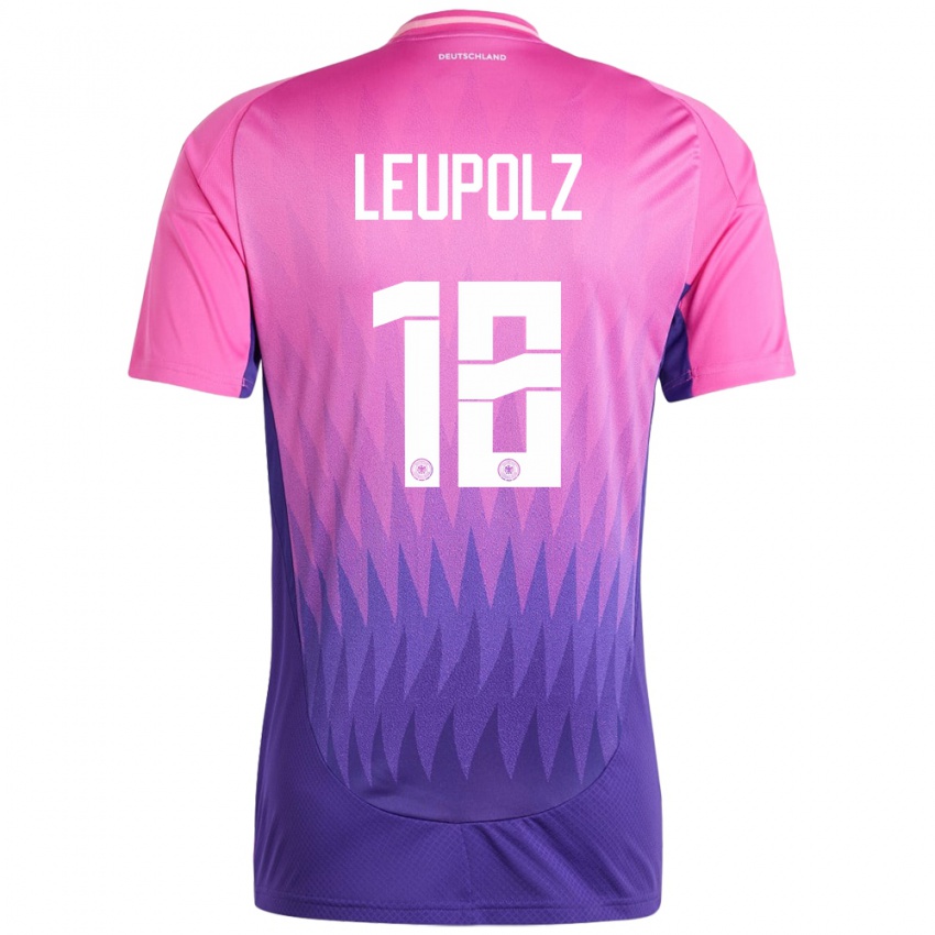 Bambino Maglia Germania Melanie Leupolz #18 Rosa Viola Kit Gara Away 24-26 Maglietta