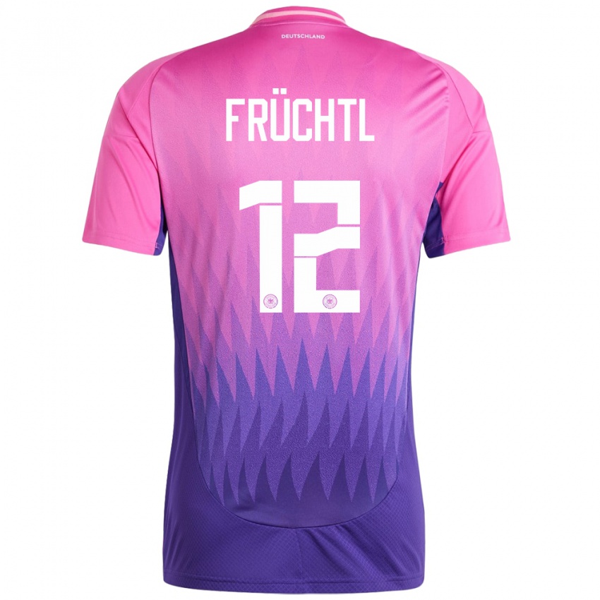 Bambino Maglia Germania Christian Fruchtl #12 Rosa Viola Kit Gara Away 24-26 Maglietta