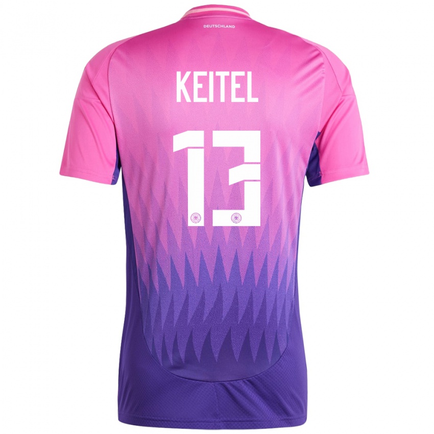 Bambino Maglia Germania Yannik Keitel #13 Rosa Viola Kit Gara Away 24-26 Maglietta