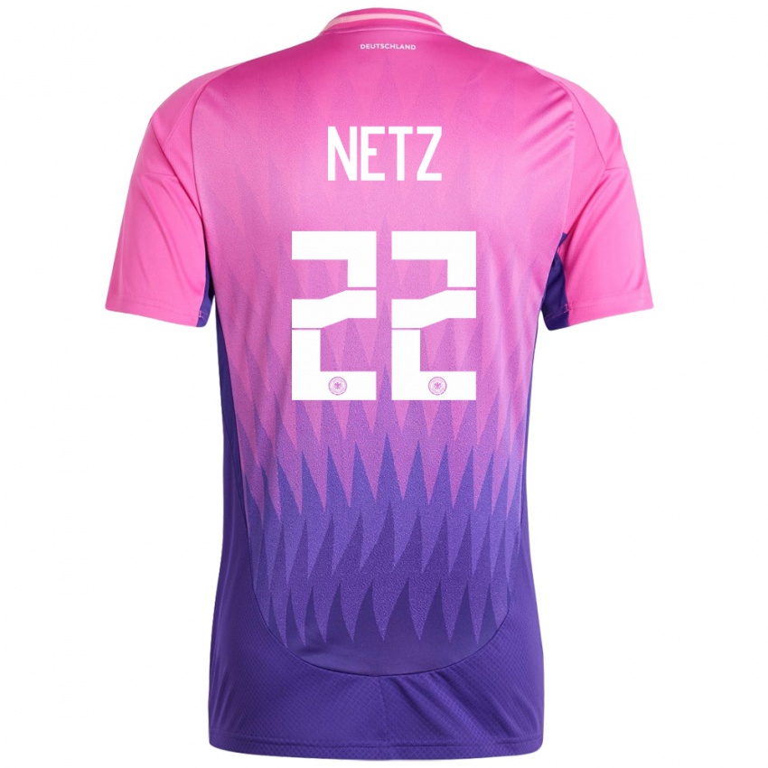 Bambino Maglia Germania Luca Netz #22 Rosa Viola Kit Gara Away 24-26 Maglietta