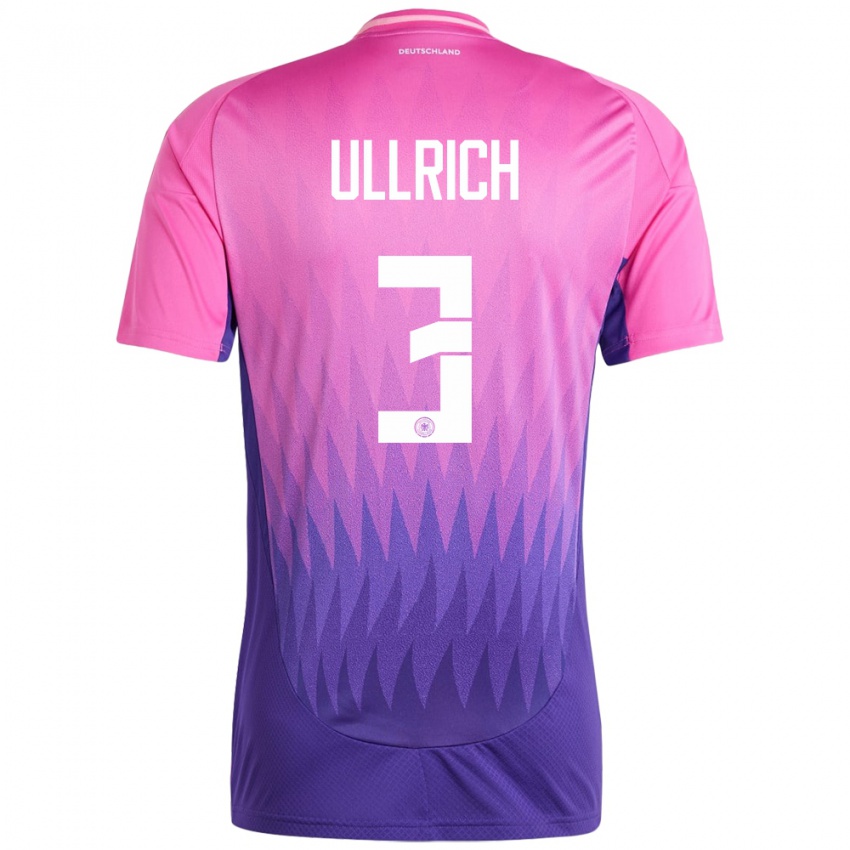 Bambino Maglia Germania Lukas Ullrich #3 Rosa Viola Kit Gara Away 24-26 Maglietta