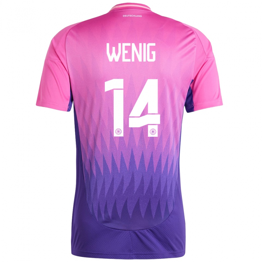 Bambino Maglia Germania Marcel Wenig #14 Rosa Viola Kit Gara Away 24-26 Maglietta